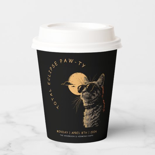 Kat 2024 Gesamtsolarauskitzel Party Invi anzeigen Pappbecher (Vorderseite)