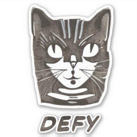 Kat als Retro-Aufkleber Aufkleber (Vorderseite)