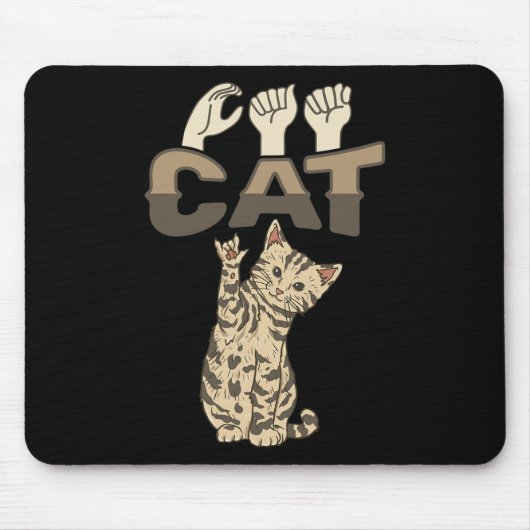 Kat-Asl-Hand-Gesture-Gehör Mousepad (Vorne)