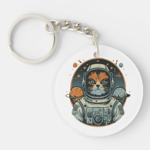 Kat-Astronaut auf Asteroiden Schlüsselanhänger