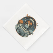 Kat-Astronaut auf Asteroiden Serviette (Ecke)