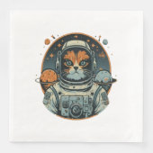 Kat-Astronaut auf Asteroiden Serviette (Vorderseite)