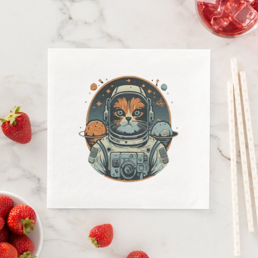 Kat-Astronaut auf Asteroiden Serviette (Beispiel)