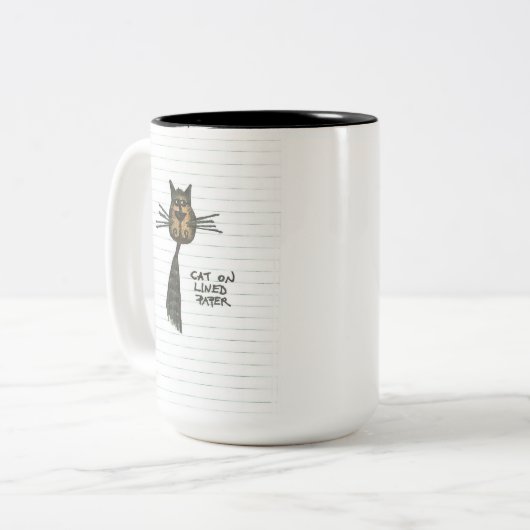 Kat auf Linspapier Zweifarbige Tasse (Vorderseite Links)
