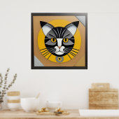 Kat Geometric Artwork Poster (Küche)