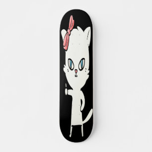Kat gibt ein Zeichen nach oben Skateboard