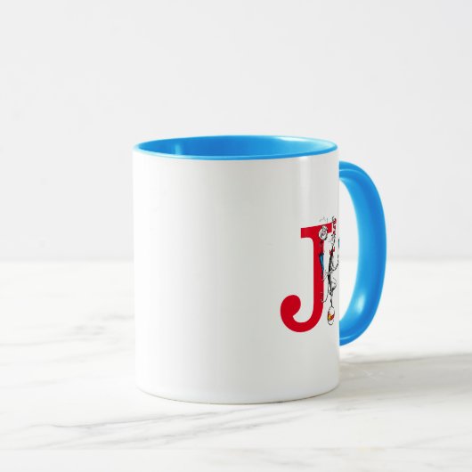 Kat in der Hat Balancing Act Monogram J Tasse (VorderseiteRechts)