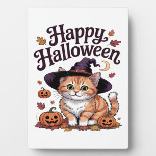 Kat Kürbis Frohes Halloween Fotoplatte