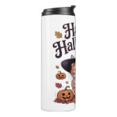 Kat Kürbis Frohes Halloween Thermosbecher (Nach links gedreht)