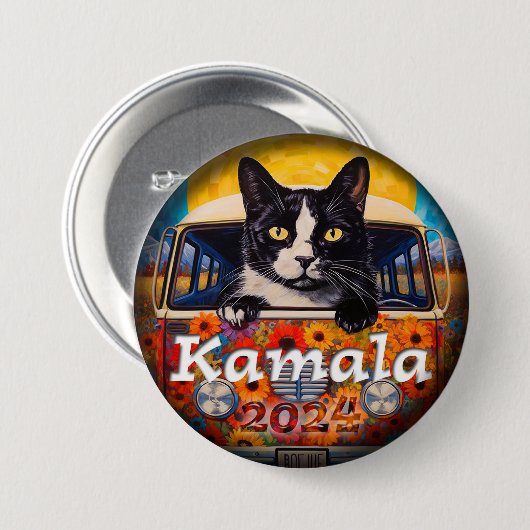 KAT Ladys for Kamala Political Button (Vorne & Hinten)