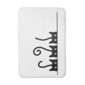 Kat lijn tekening. Drie katjes. Wereld Kattendag. Badematte (Vorderseite Vertikal)