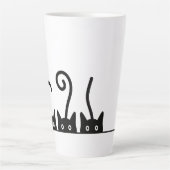 Kat lijn tekening. Drie katjes. Wereld Kattendag. Milchtasse (Vorderseite)