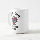 Kat Lym Cute Black Cat Pirate Art Kaffeetasse (Vorderseite Links)