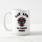 Kat Lym Cute Black Cat Pirate Art Kaffeetasse (Links)