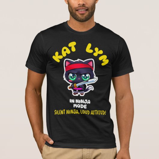Kat Lym In Ninja Mode T-Shirt (Vorderseite)