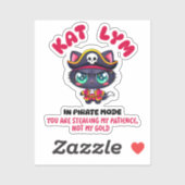 Kat Lym In Pirate Mode 2 Aufkleber (Blatt)