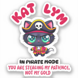 Kat Lym In Pirate Mode 2 Aufkleber