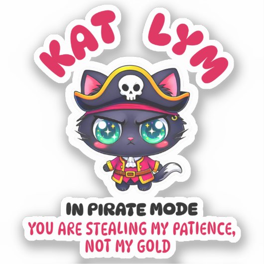Kat Lym In Pirate Mode 2 Aufkleber (Vorderseite)