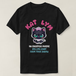 Kat Lym In Skater Mode Black Cat T-Shirt