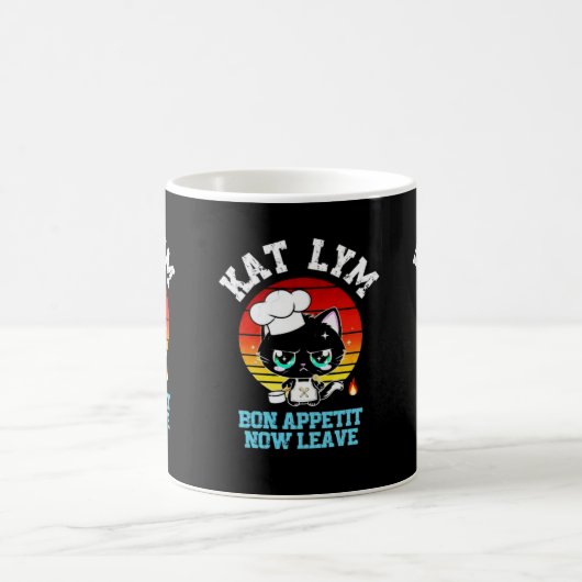 Kat Lym Sarcastic Chef Cat - Bon Appetit Now Leave Kaffeetasse (Mittel)