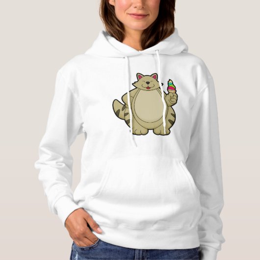 Kat mit Waffeleis Hoodie (Vorderseite)
