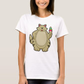 Kat mit Waffeleis T-Shirt (Vorderseite)