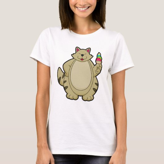Kat mit Waffeleis T-Shirt (Vorderseite)