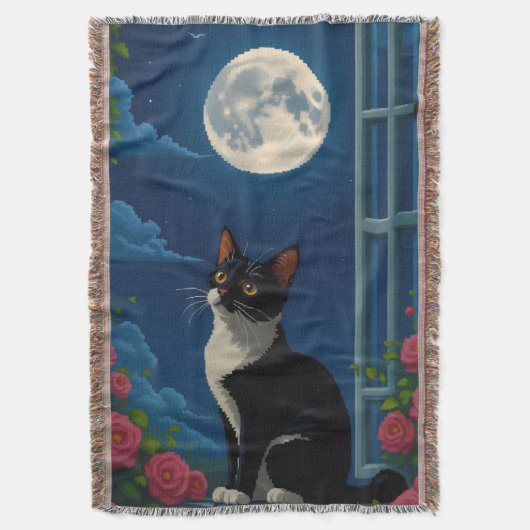 Kat & Moon-Kehle-Blanket Decke (Vorderseite Vertikal)