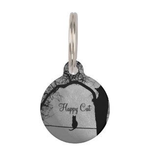 Kat on a Wire Full Moon Eigentümer Info ID # auf d Haustiermarke