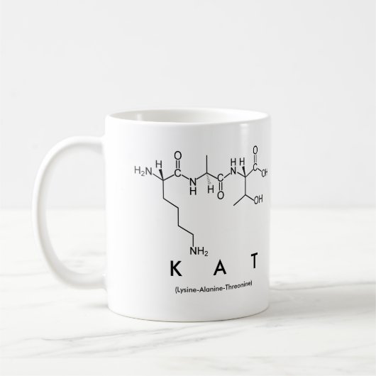 Kat-Peptidnamen-Tasse Kaffeetasse (Links)
