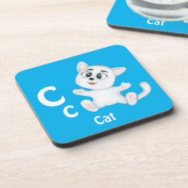 Kat personalisieren ABC: Letter C - Name hinzufüge Getränkeuntersetzer