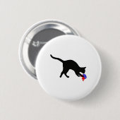 Kat Pouncing on Gop Elephant Funny Democrat Button (Vorne & Hinten)