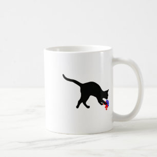 Kat Pouncing on Gop Elephant Funny Democrat Kaffeetasse
