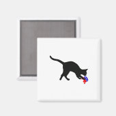 Kat Pouncing on Gop Elephant Funny Democrat Magnet (Vorderseite/Rückseite)