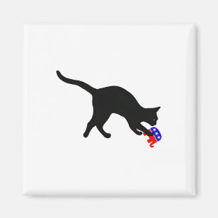 Kat Pouncing on Gop Elephant Funny Democrat Magnet