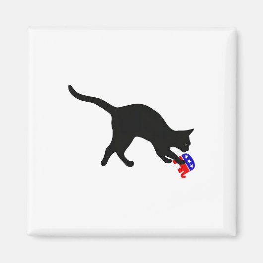 Kat Pouncing on Gop Elephant Funny Democrat Magnet (Vorne)