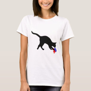 Kat Pouncing on Gop Elephant Funny Democrat T-Shirt