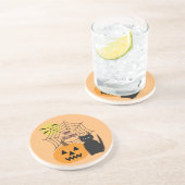 Kat & Pumpkin Halloween Getränkeuntersetzer (Seite)