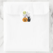 Kat & Pumpkin Halloween Runder Aufkleber (Tasche)