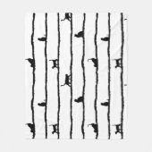 Kat-Silhouette Streifen Abstrakt Handgezeichnetes Fleecedecke (Vorderseite)