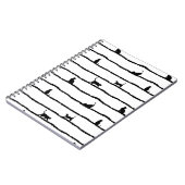 Kat-Silhouette Streifen Abstrakt Handgezeichnetes Notizblock (Linke Seite)