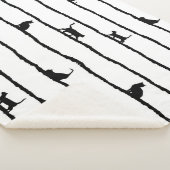 Kat-Silhouette Streifen Abstrakt Handgezeichnetes Sherpadecke (3/4)