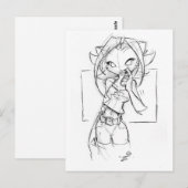 Kat Tooth Pick Postkarte (Vorne/Hinten)