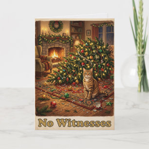 Kat umgeworfen Baum Keine Zeugen Weihnachten Karte