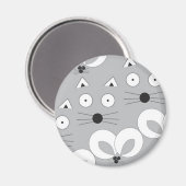 Kat- und Mausmuster grau Magnet (Vorderseite/Rückseite)
