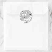 Kat- und Mausmuster grau Runder Aufkleber (Tasche)