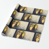 Kat- und Owl-Halloween-Papier Geschenkpapier (Ungerollt)