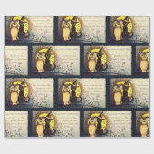 Kat- und Owl-Halloween-Papier Geschenkpapier (Flach)