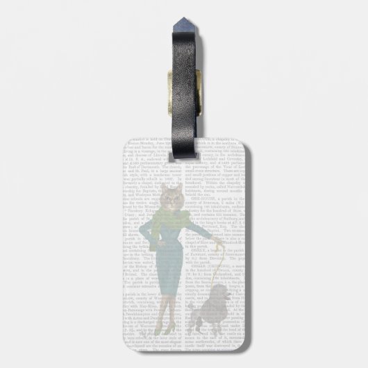 Kat und Poodle Gepäckanhänger (Rückseite vertikal)