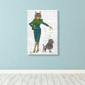 Kat und Poodle Leinwanddruck (Insitu (Holzboden))